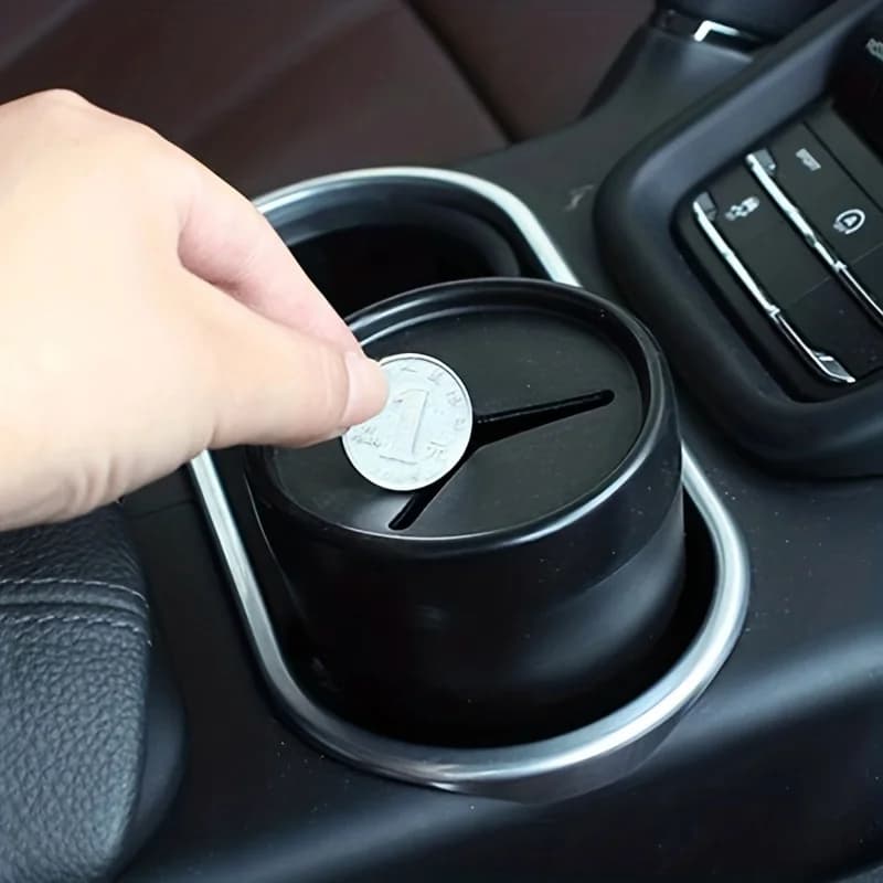 1pc auto multifunzionale con coperchio mini cestino portaoggetti da tavolo posacenere scatola portaoggetti portabicchieri per auto pattumiera