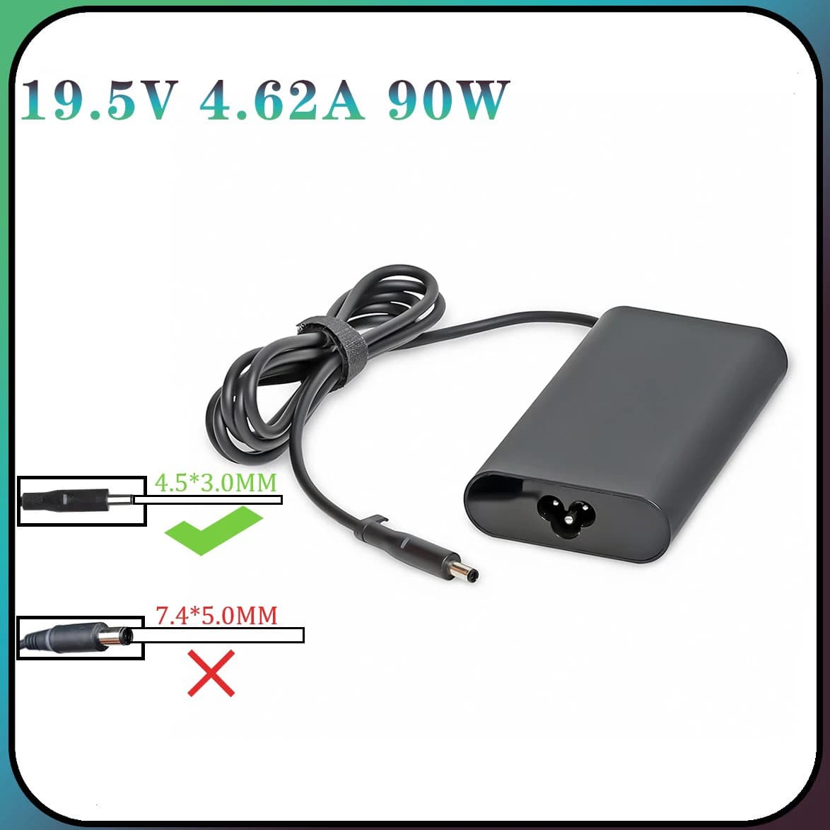 Caricabatterie 19.5V 4.62A 90W, adattatore di alimentazione CA per laptop Dell 11-3153 3148 XPS 11 12 13 13D 15 18 03RG0T 04H6NV 04H6VH