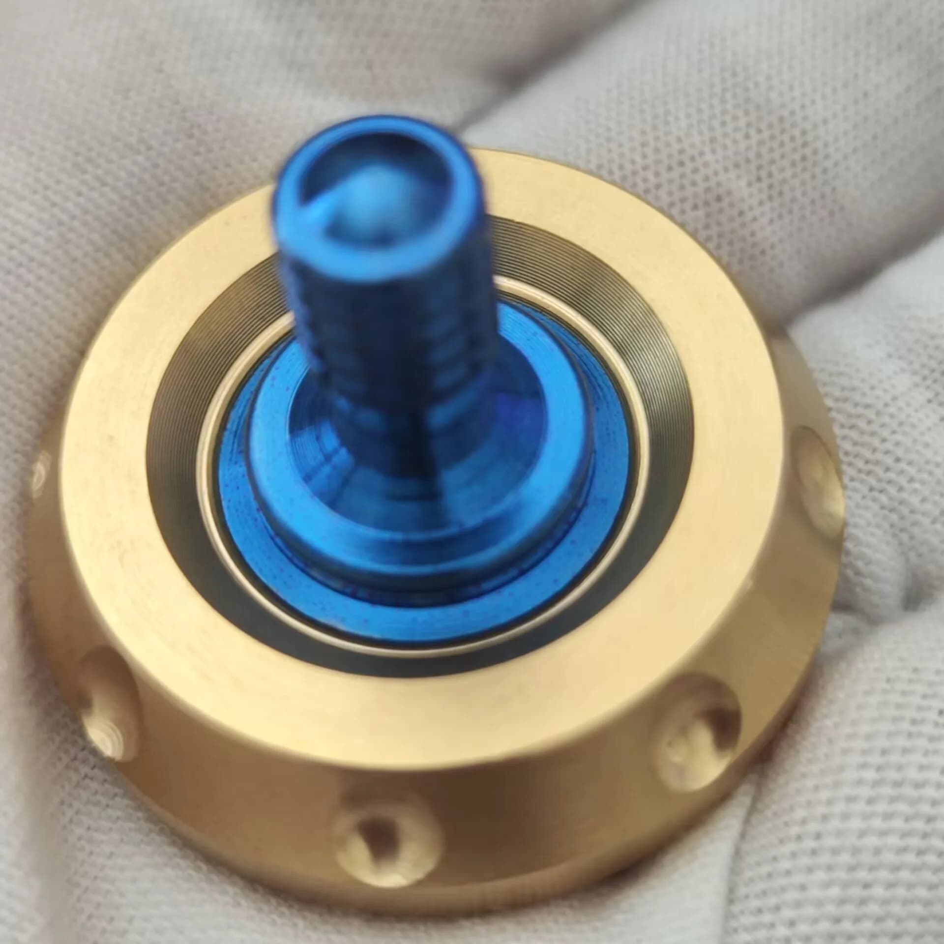 Manico in lega di titanio + corpo in ottone Spinning Top Finger Spinner Perlina in ceramica Fidget Giocattolo EDC