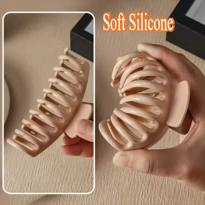 New Soft Silicone Hair Claw Clip Gentle Shark Hair Clip Anti-collision Head Protector Non-slip Hair Catcher Comfort Hair Clamp