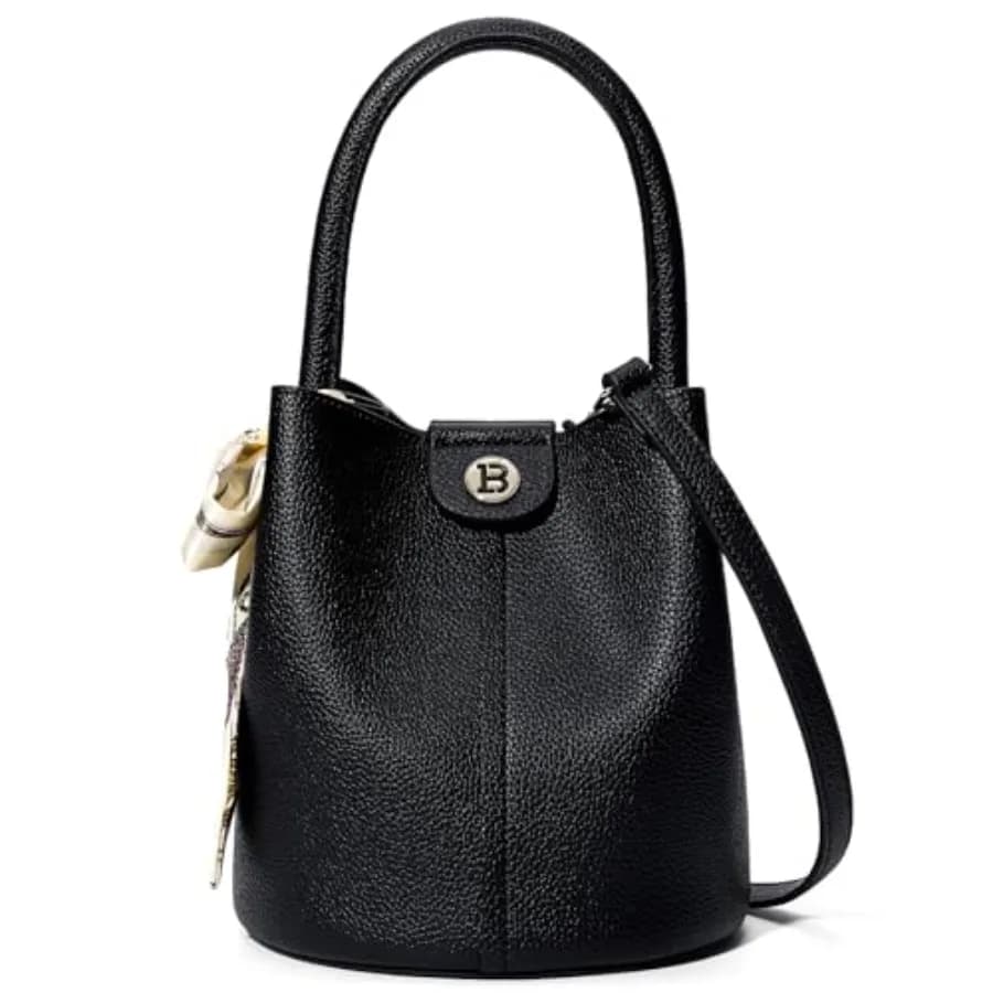 BOSTANTEN Borse a tracolla piccole da donna Mini borsa a secchiello in pelle vegana con tracolla rimovibile
