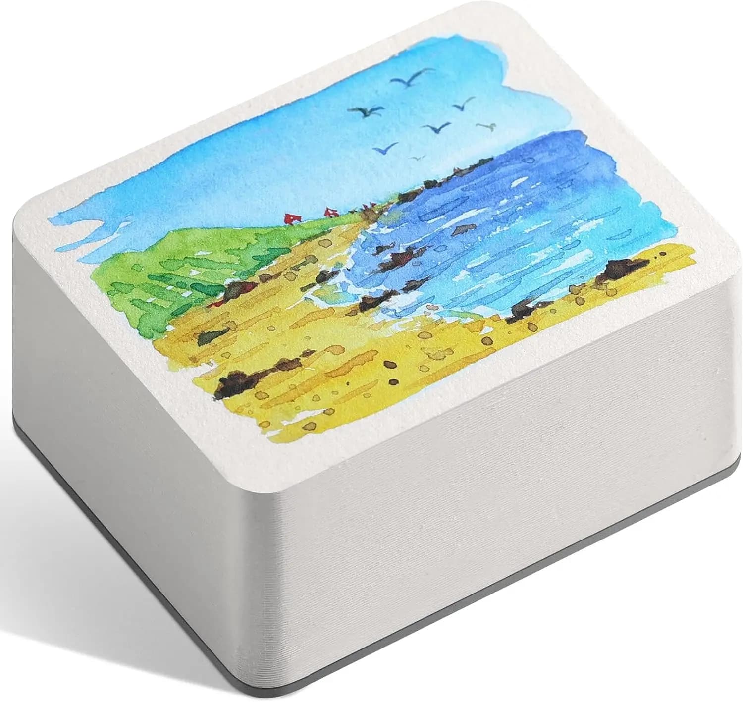 80 Sheets Mini Watercolor Paper Pad, 2.6 x 3.3 Inch, 100% Cotton, Hot Press, Acid Free, Two-Edge Glue Binding, Travel Sketchbook