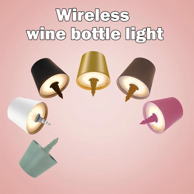 Lampada da tavolo per bottiglie senza fili Touch Control 3 colori e lampada da notte con regolazione continua adatta per luci da scrivania per bottiglie di vino da bar