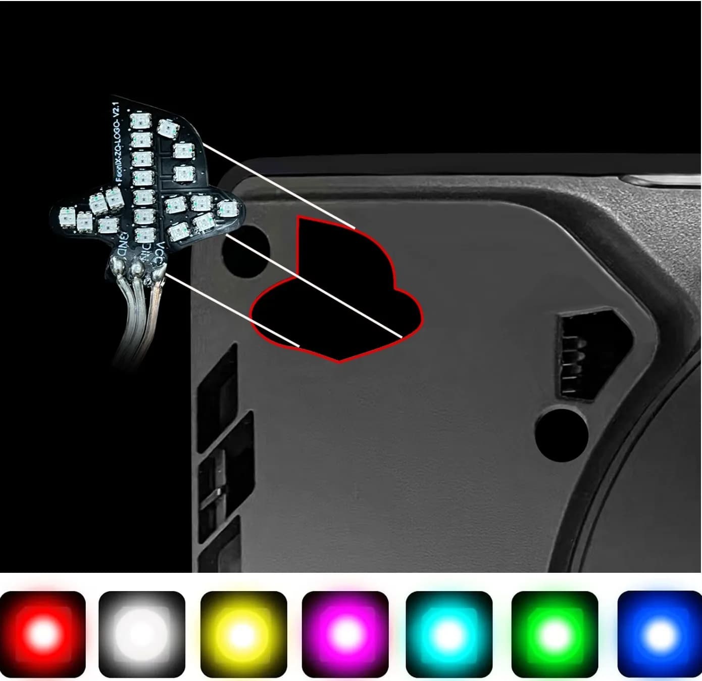 Luce d'atmosfera RGB con sincronizzazione musicale 400+ effetti di illuminazione per PS5 Slim/Pro Logo Luce LED Console Luce ambientale P5 Accessori slim