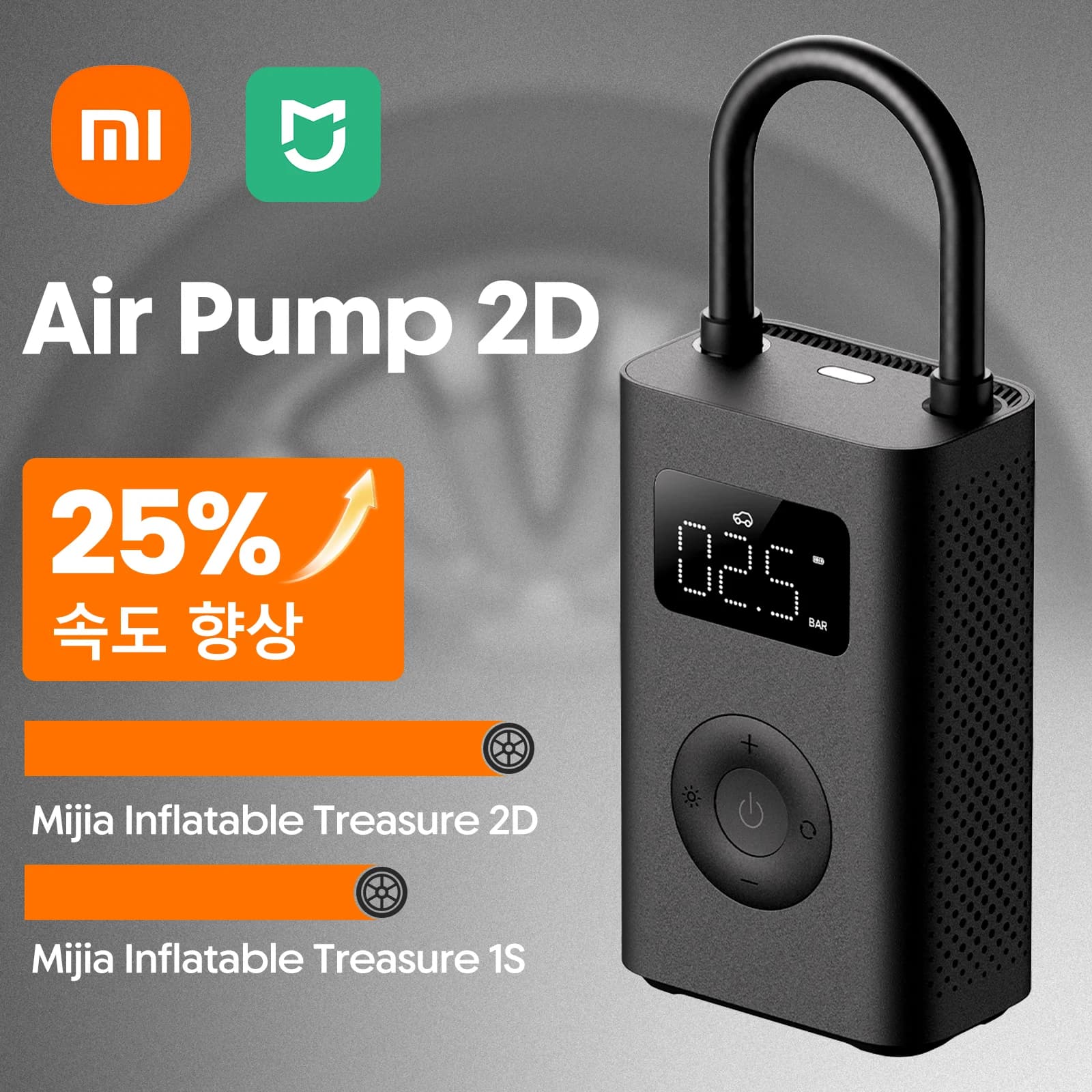 Xiaomi Mijia Air Pump 2D Mini Compressore d'Aria Elettrico Portatile per Bici e Auto 150Psi Type-C