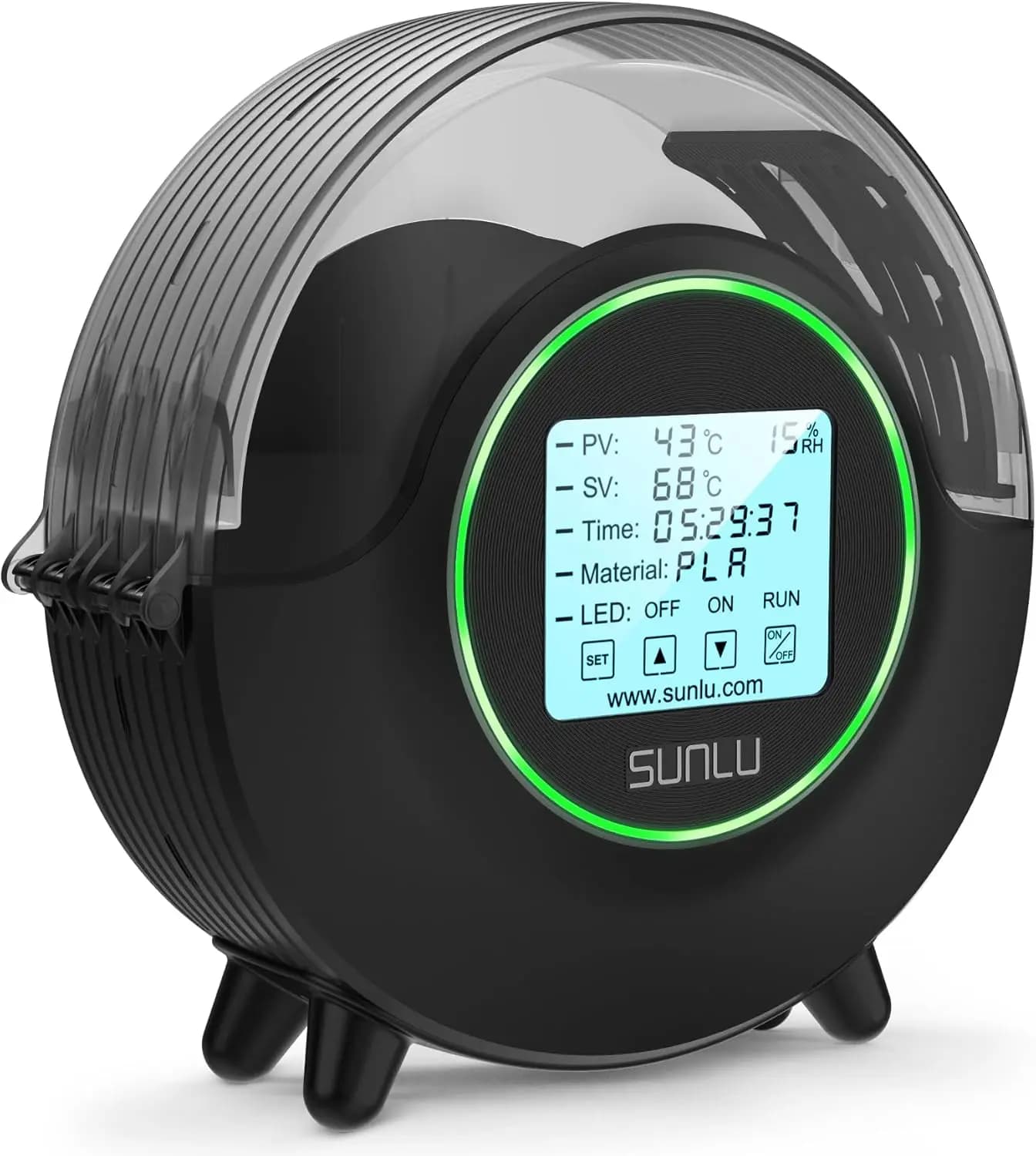 3D Filament Dryer Updated with 360° Technology Fan Heater, Touch Screen, Compatible with PLA PETG ABS Filaments in Black
