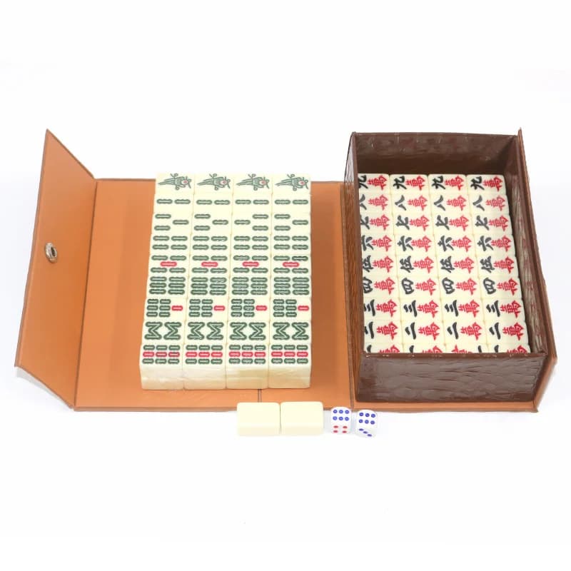 Set da Mahjong portatile da viaggio, 144 tessere classiche, gioco di Mahjong cinese per viaggi, feste, ragazzi, ragazze, adulti e bambini