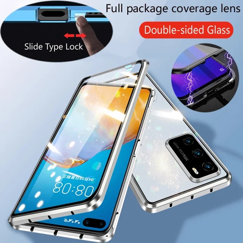 Full Protection Magnetic Adsorption Metal Case for Poco F7 F8 Ultra X7 X6 F6 F5 X8 Pro Double Sided Tempering Glass Cover Cases