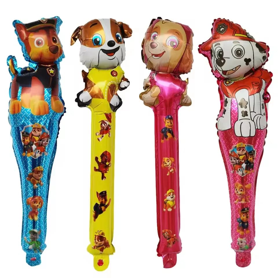 8 pezzi 65x22 cm Paw Patrol Palloncino Baby Shower Forniture per feste per bambini Ragazzo Compleanno Zampa Dog Stick Decor Ballon Decorazioni per feste di compleanno