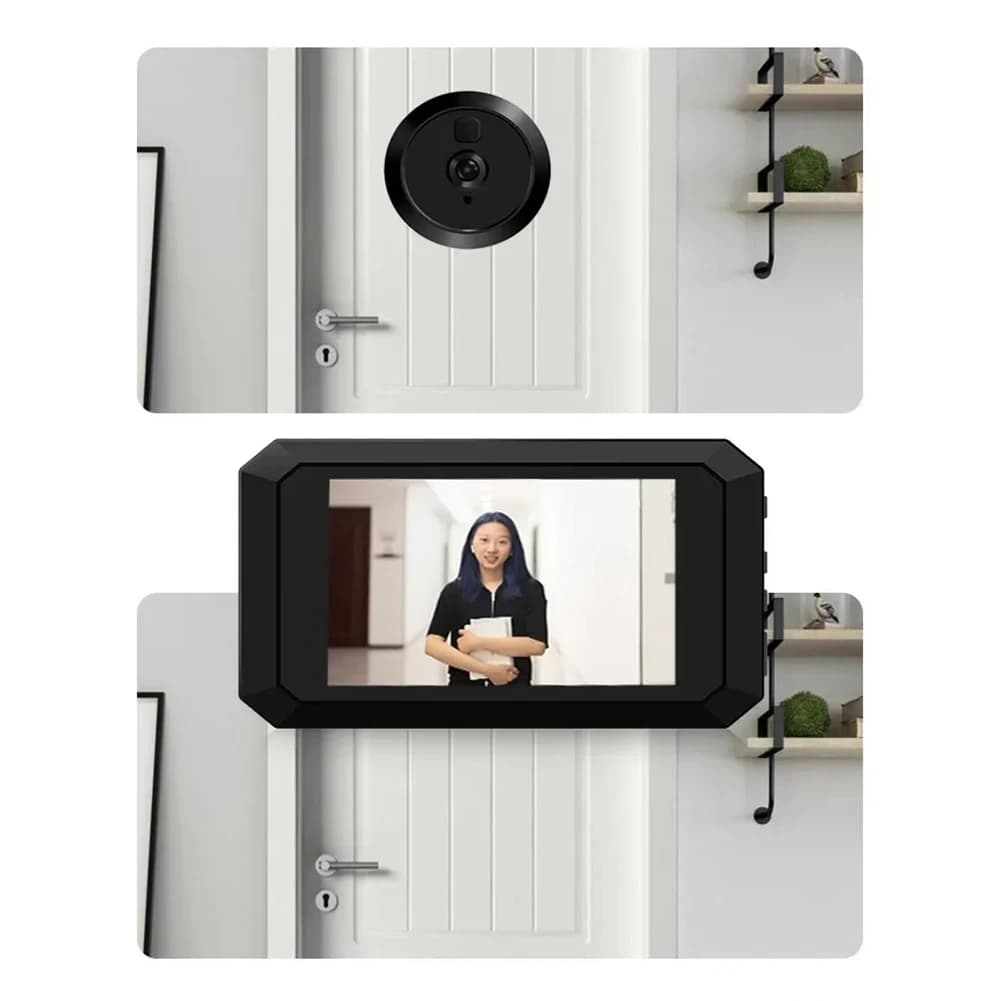 Spioncino Digitale per Porta con Videocamera, Visione Notturna, Registrazione Foto, Telecamera 1080P