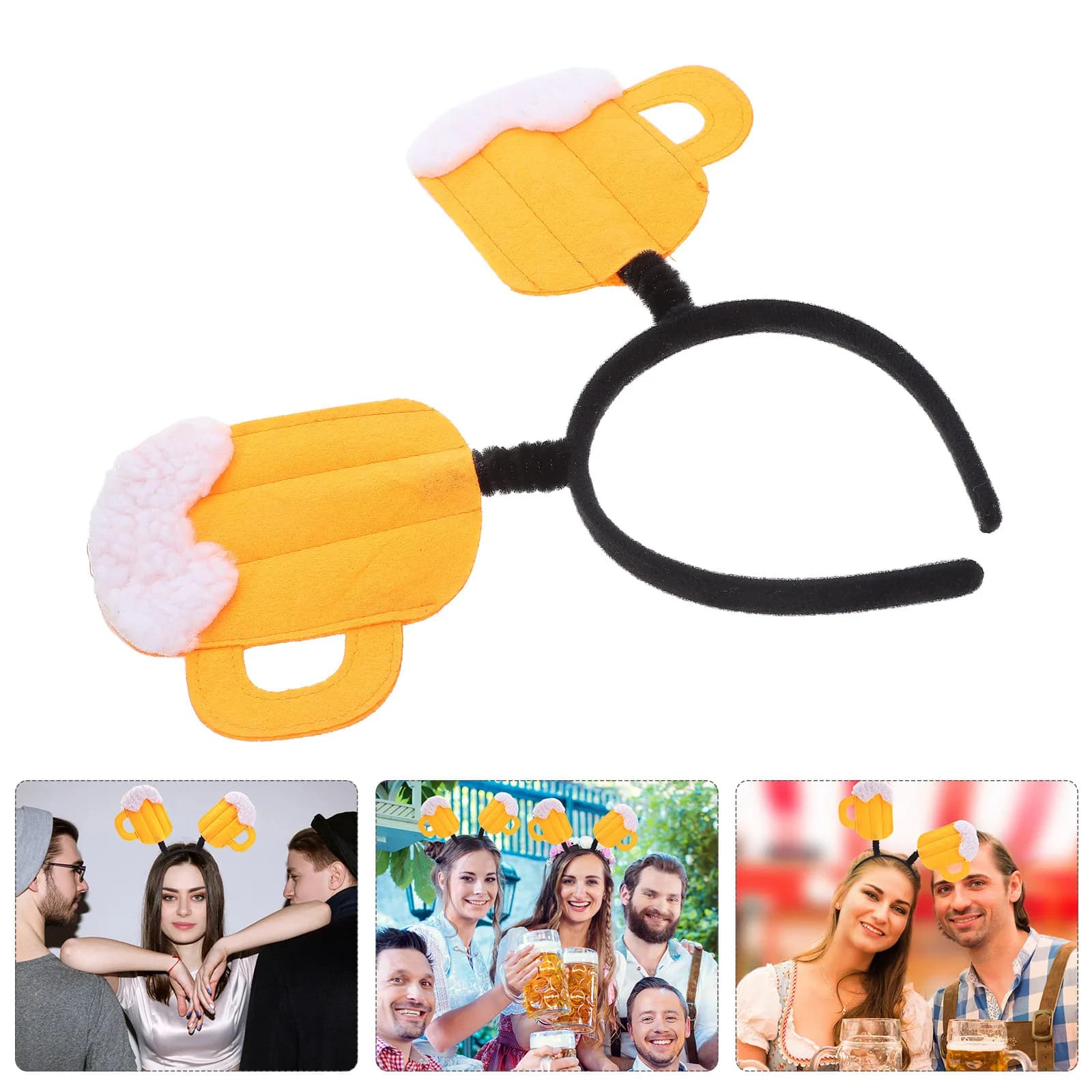 2 Pezzi Cerchietti per Capelli a Tema Birra, Design Creativo a Forma di Boccale, Leggeri e Comodi, Ideali per Feste, Festival, Natale e Bar