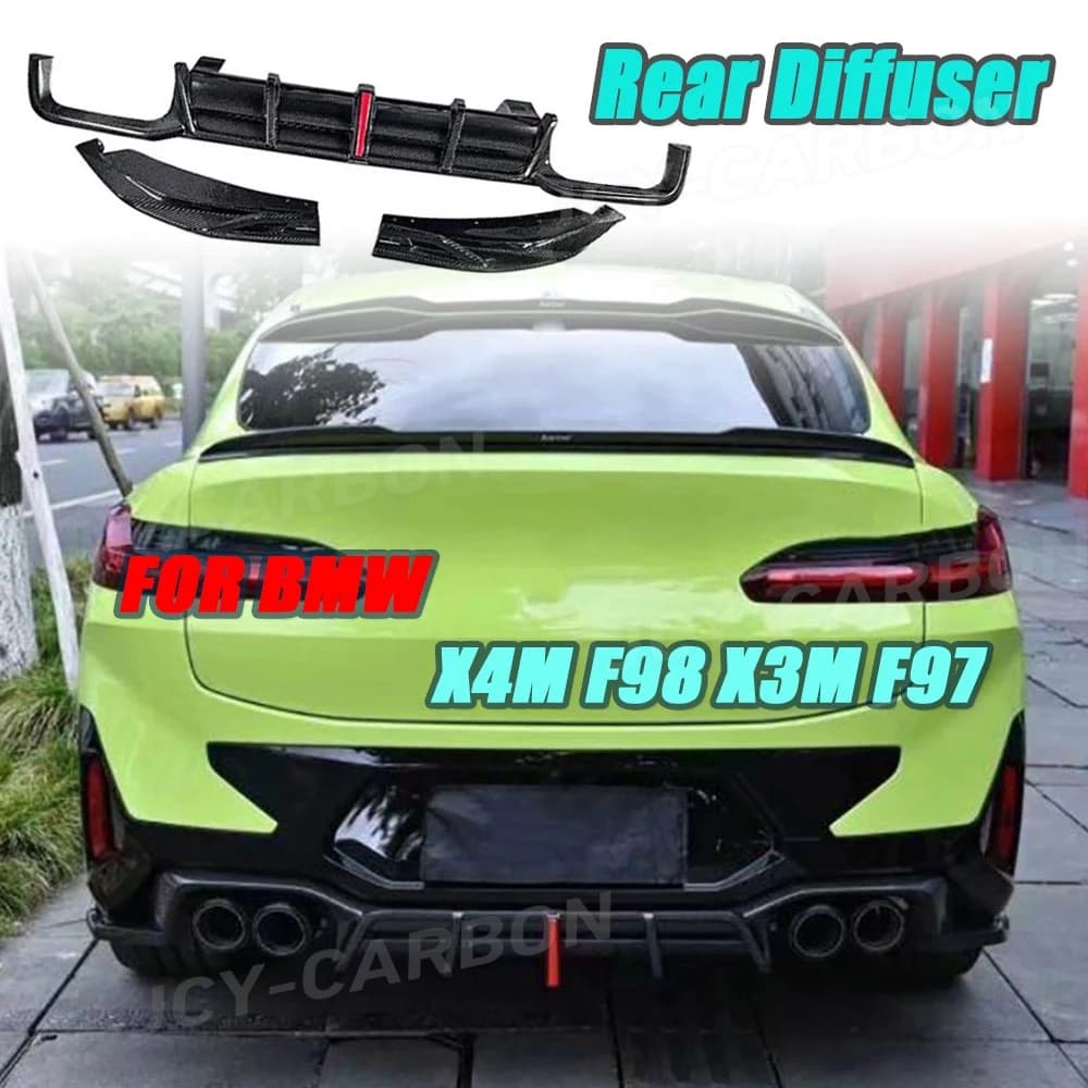 For BMW X4M F98 X3M F97 2019 2020 2021 2022 2023 Rear lip diffuser with dividers Car exterior accessories