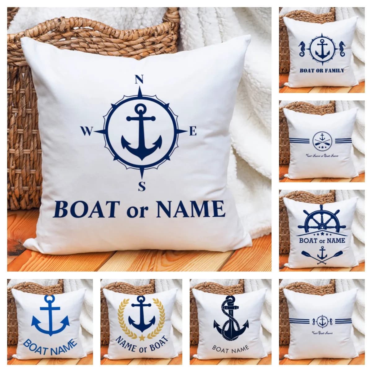 Fodere per cuscini personalizzate con nome della barca fodere per cuscini di ancoraggio per decorazioni nautiche personalizzate per Yacht Home Beach House Gift for