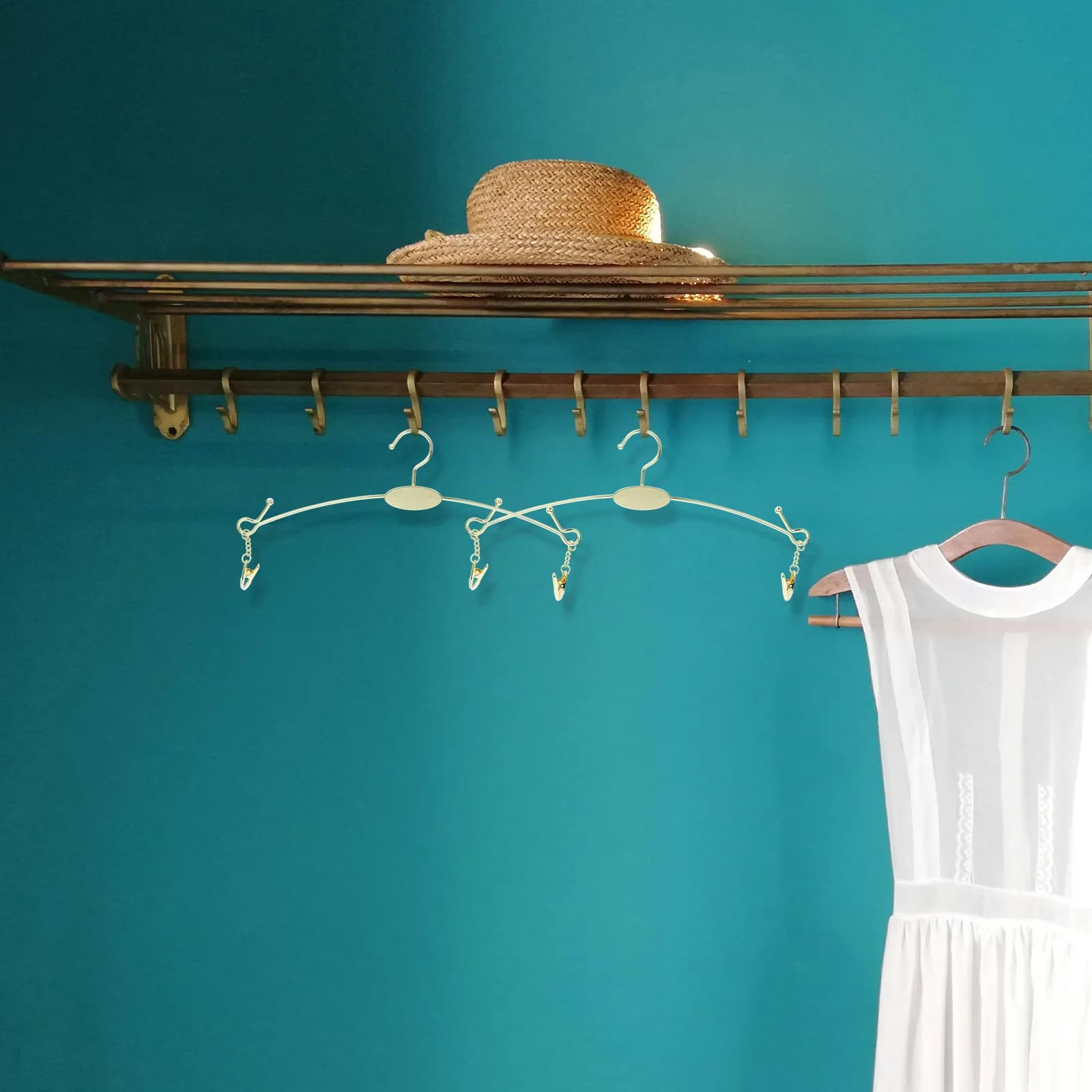 10Pcs Rust Resistant Metal Underwear Hangers Bra Organizer Multi Purpose Space Saving Clothes Hanger for Closet Display