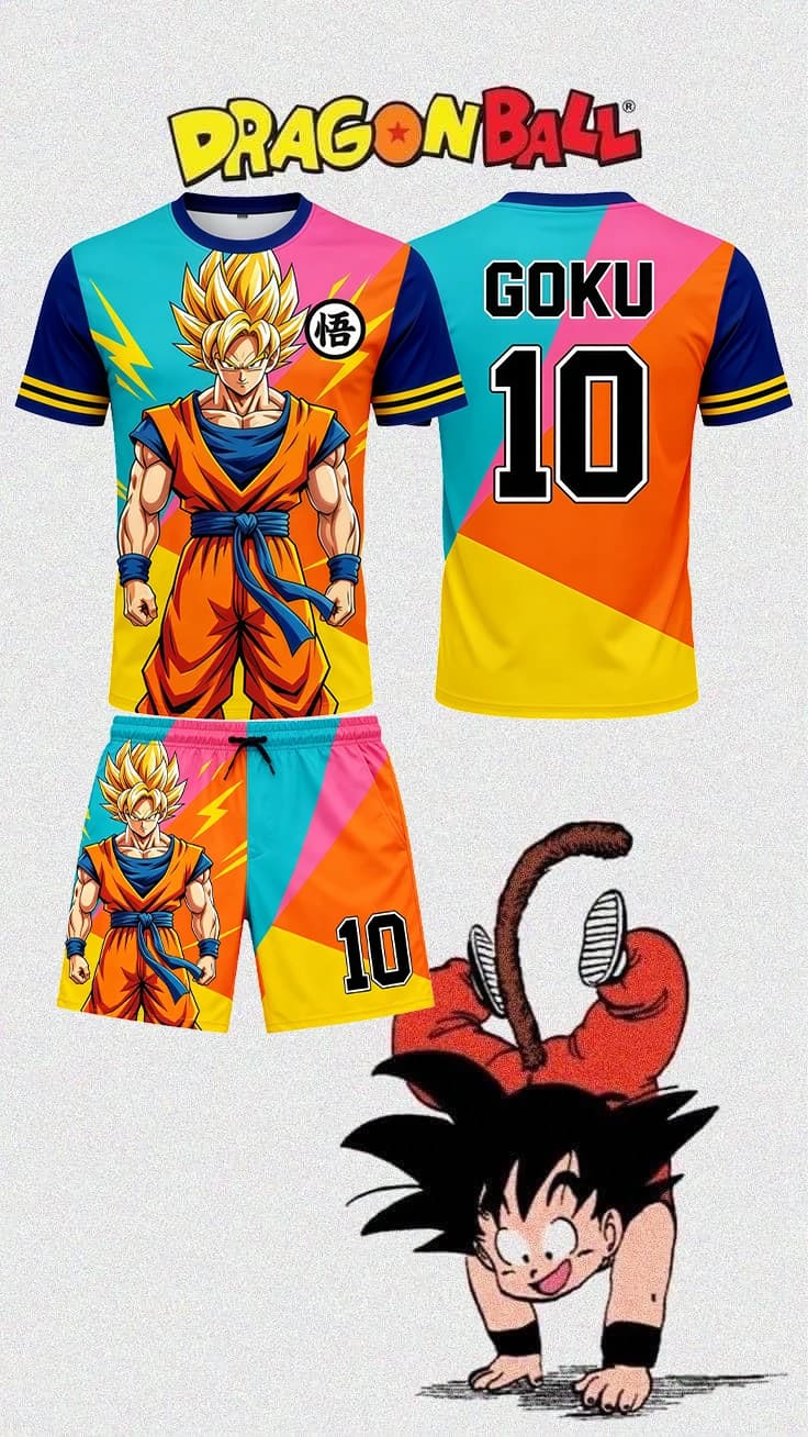 Dragon Ball Goku #10 3D Print Quick Dry Breathable Unisex Jersey & Shorts Set