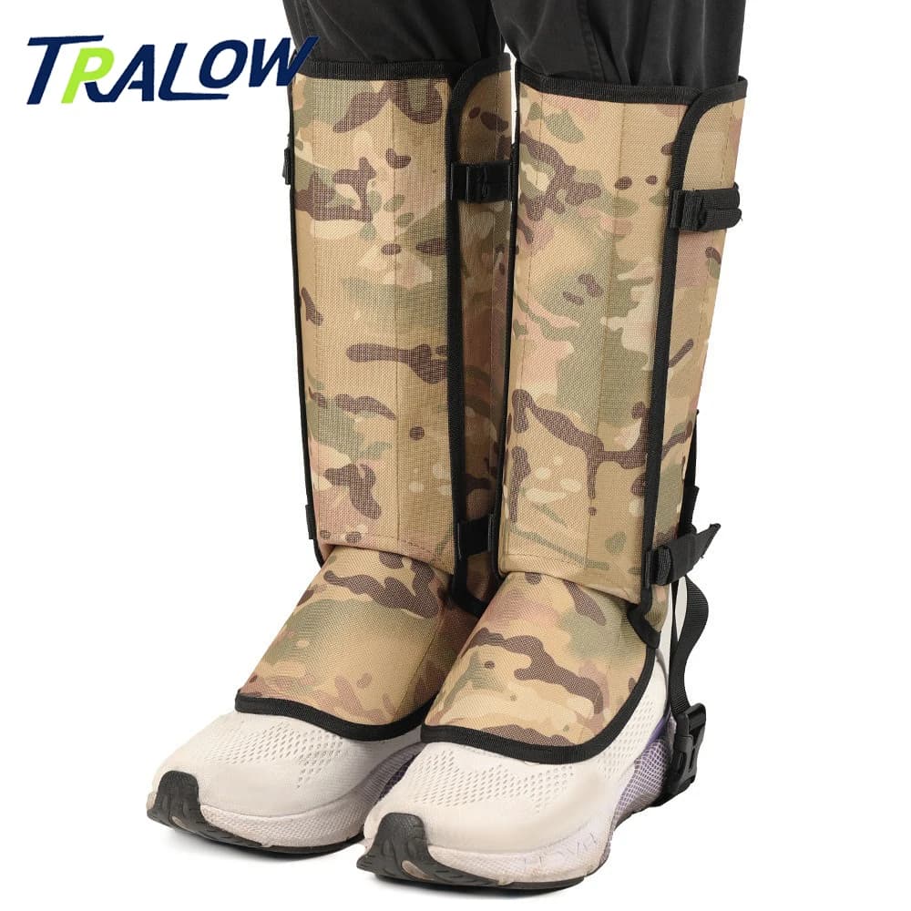 TRALOW Outdoor Trekking Gaiters Waterproof Anti-Tear Leg Guards Adjustable Boot Covers For Hiking Mountain Hunting Backpacking