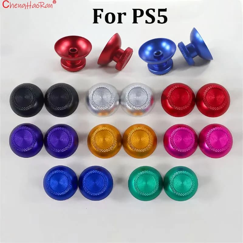 2 Pezzi Cappucci in Metallo per Joystick PS5, Cappucci a Forma di Fungo in Metallo Colorato per Controller PS5