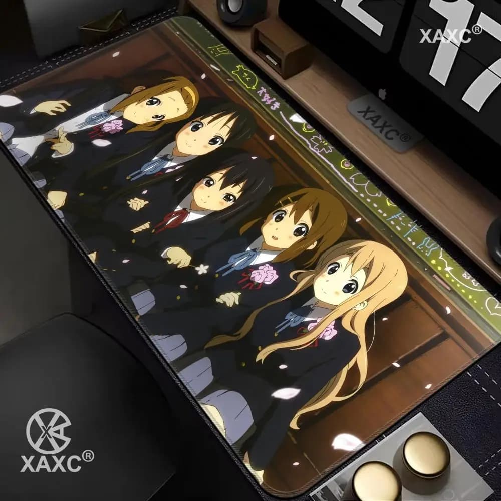 Tappetino per mouse Anime K-ON HYBXAXC, tappetino per tastiera grande, tappetino per mouse da gioco in gomma antiscivolo, tappetino per mouse per laptop