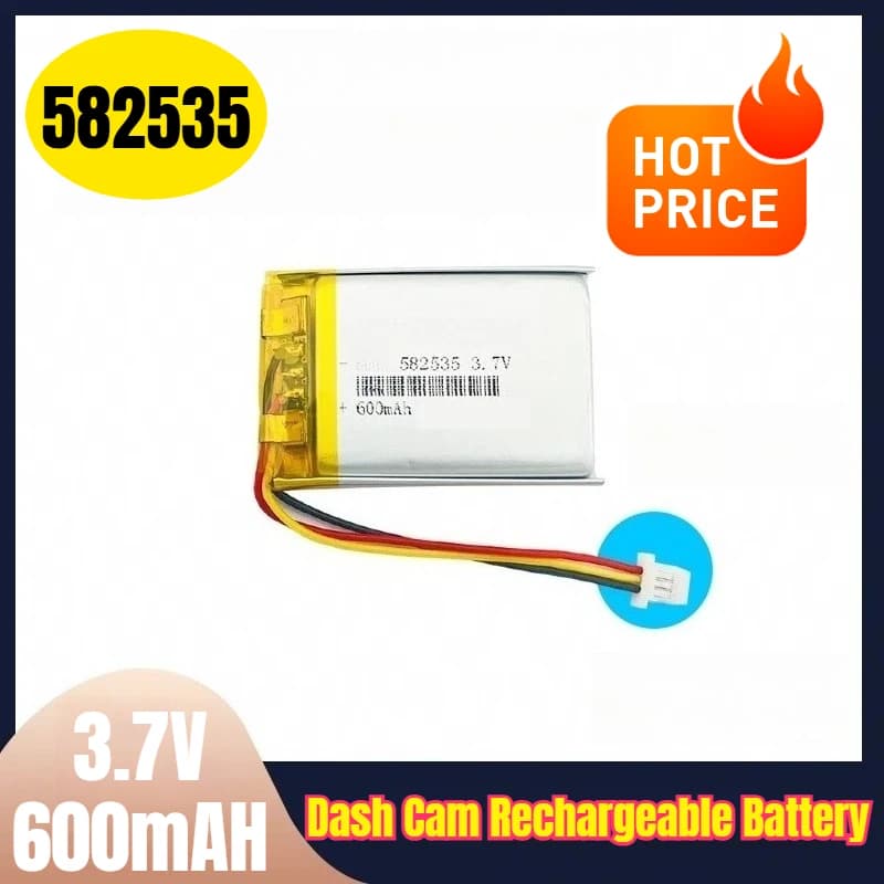Batteria ricaricabile per cruscotto 3,7 V 600 mAH 582535