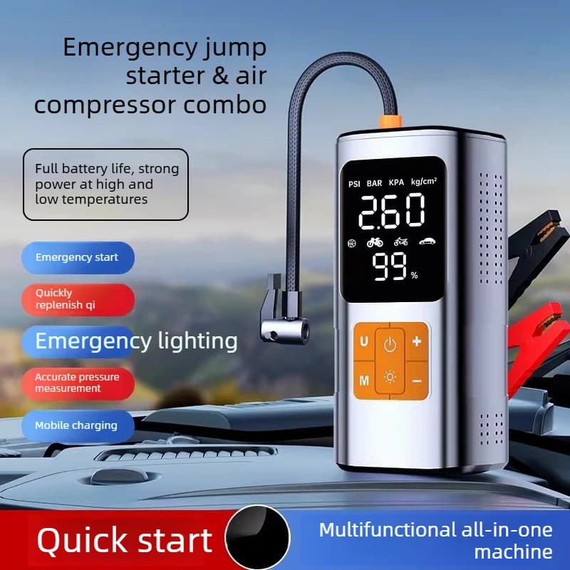 Alimentatore per avviamento di emergenza per auto Pompa ad aria Macchina all-in-one Batteria Speciale alimentatore di emergenza Artefatto Power Bank per auto
