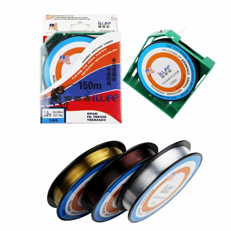 Lenza 150M Filo di corda in fluorocarbonio Filo in fibra di carbonio Leader Linea di mosca per acqua salata Monofilamento super resistente Nylon Carp Fish Line