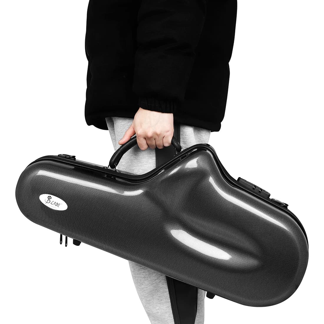 Alto Saxophone Case with Glass Fiber Reinforcement Adjustable Shoulder Strap And Pocket - Wood Wind Instrument Accessories