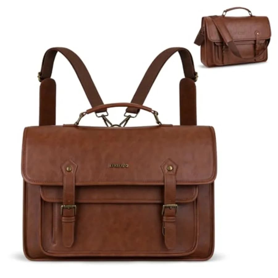 Borsa per laptop 3 in 1, borsa a tracolla in pelle PU da 15,6 pollici, borsa a tracolla, zaino per laptop, borsa per computer da 15-16 pollici