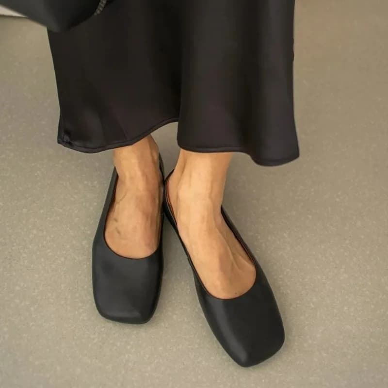 Scarpe basse classiche in vera pelle morbida alla moda Scarpe basse eleganti con punta quadrata piattaforme Scarpe da ufficio primavera estate