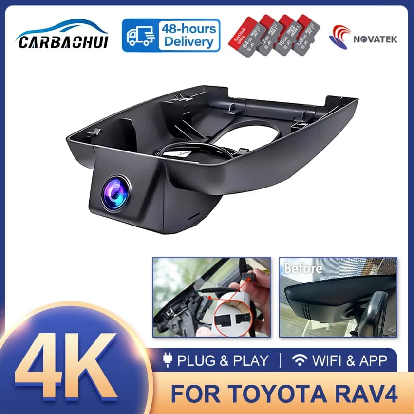 For Toyota Rav4 XA50 XA40 XU80 4K HD Dash Cam for Car Camera Recorder Dashcam WIFI Car Dvr Logging Devices Accessories