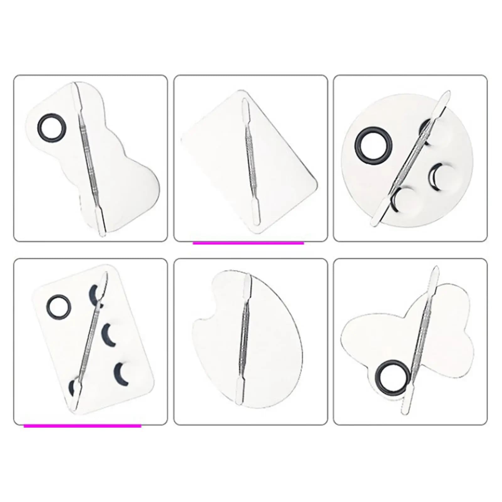 Palette per Trucco, Palette per Ombretti Robusta, Riutilizzabile in Acciaio Inossidabile, Professionale per Trucco, Acquerello e Nail Art