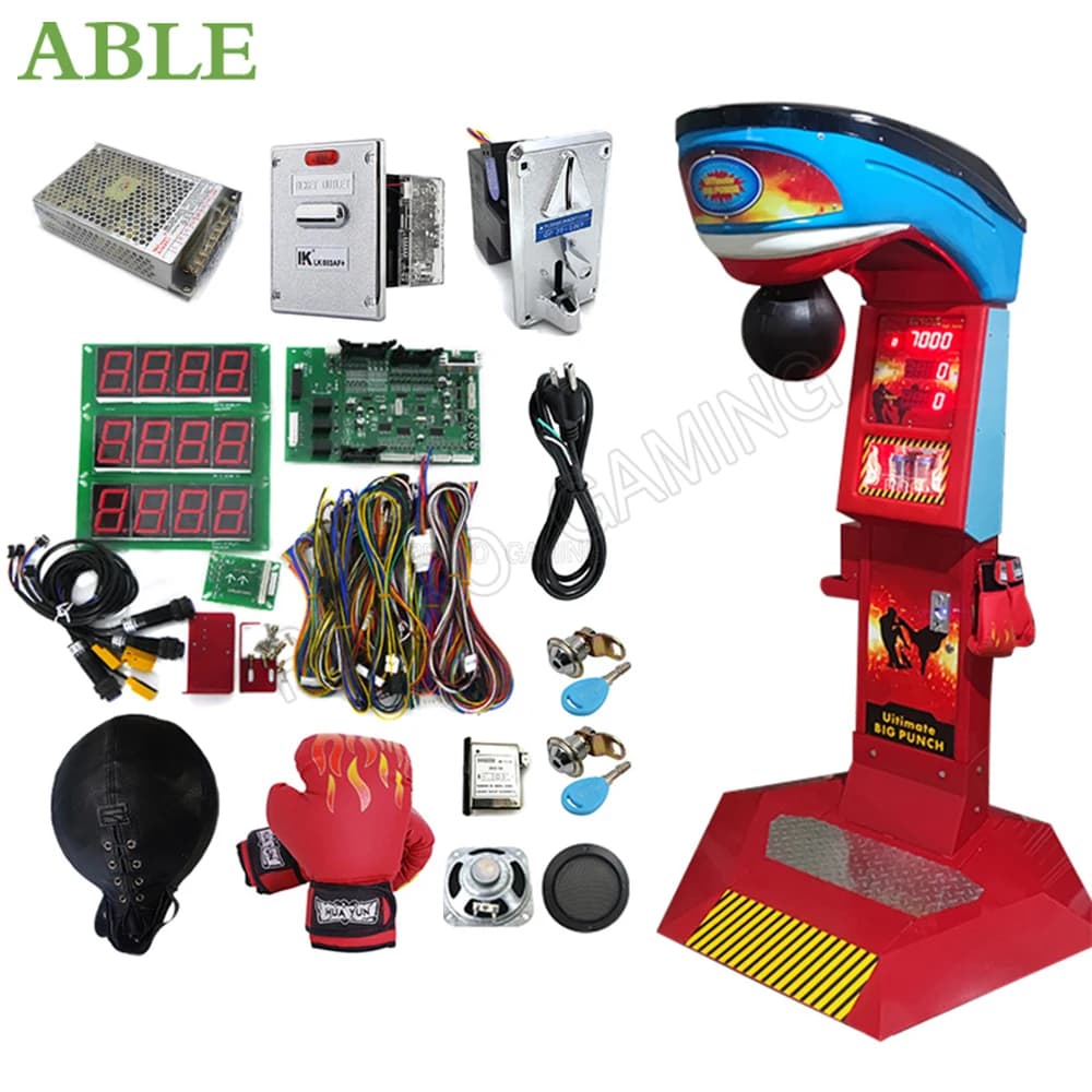 Street Fighting Boxer Dragon Boxing Game Arcade Punching Machine Full Kit DIY Card With Cable Card Coin Acceptor Power Supply