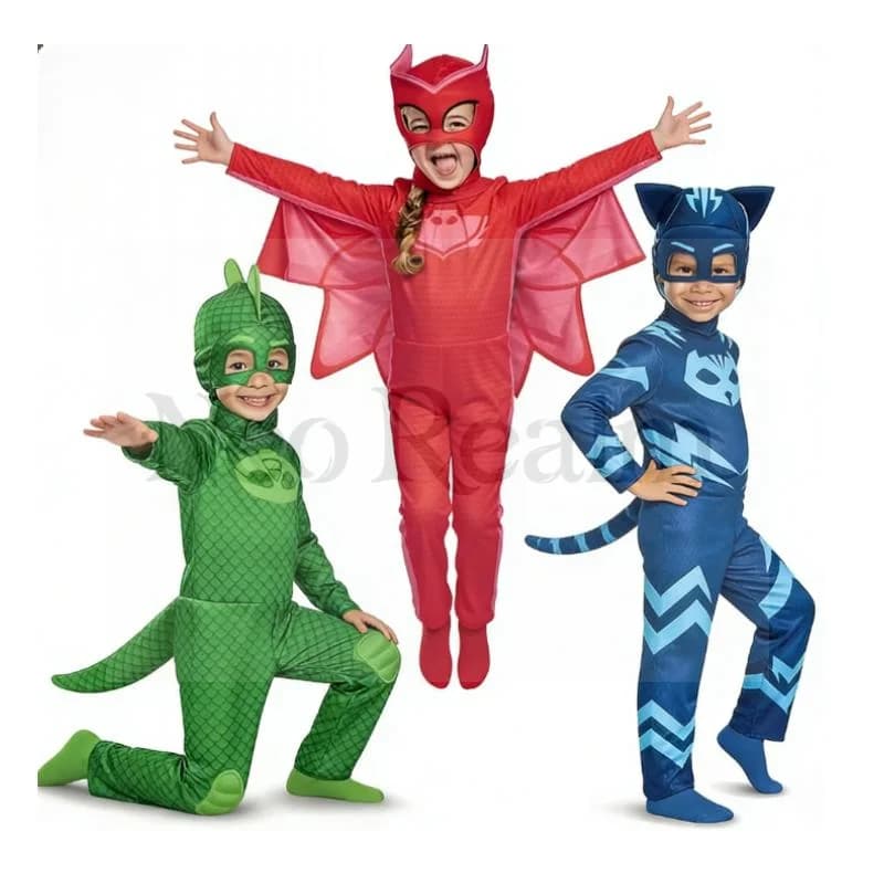Cute Blue Pajama Anime Cosplay Costume with Mask Full Set for Boys Girls Halloween Birthday Party Wear