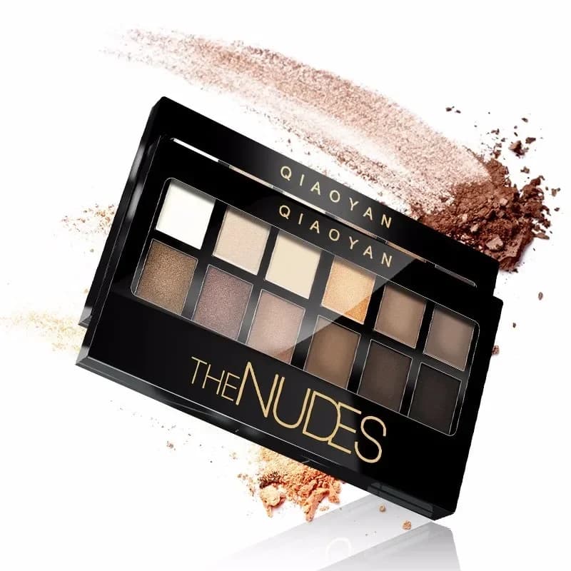 Ombretto da 12 colori Tavolozza per trucco professionale Luccichio naturale Nudi opachi Trucco Piatto per ombretto cosmetico