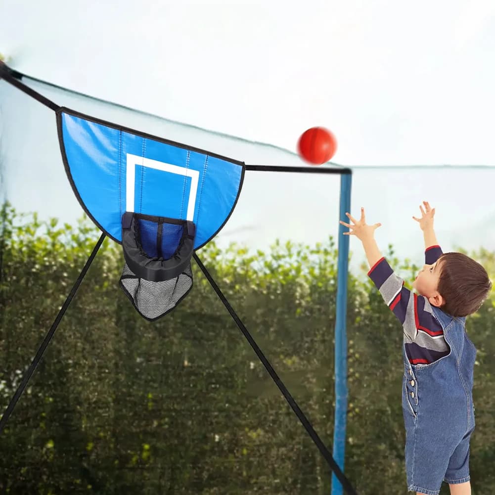Basketball kit for trampoline with pump and mini ball, children's sports games, trampoline accessories easy to mount