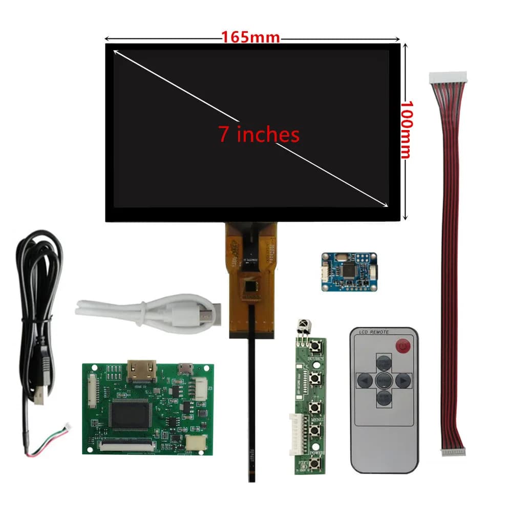 7 inch LCD display 1024*600 HDMI Touch Monito compatible driver card for Raspberry Pi Banana/Ray Pi PC Mini Computer