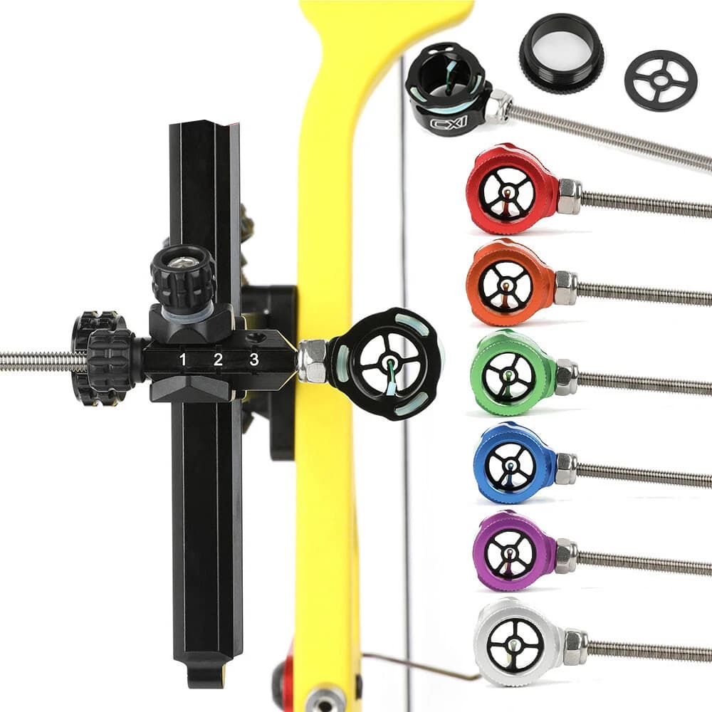 Mirino per arco ricurvo 1 pin Scope.019" Bersaglio da caccia con arco per tiro con l'arco in fibra ottica