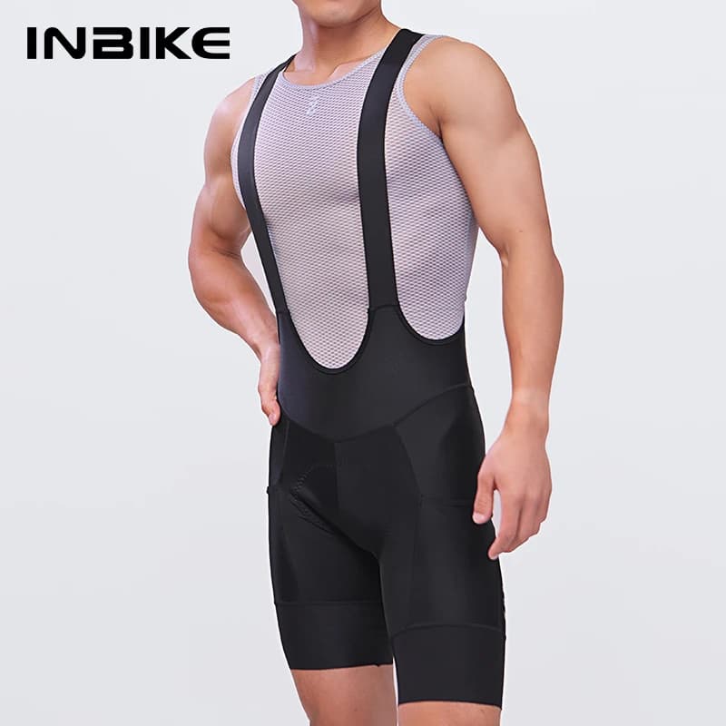 INBIKE Summer Men Cycling Shorts Pants with Seamless Bike Braces Man Comfortable Bike Pants Road Bike Reflective with 4 Pockets