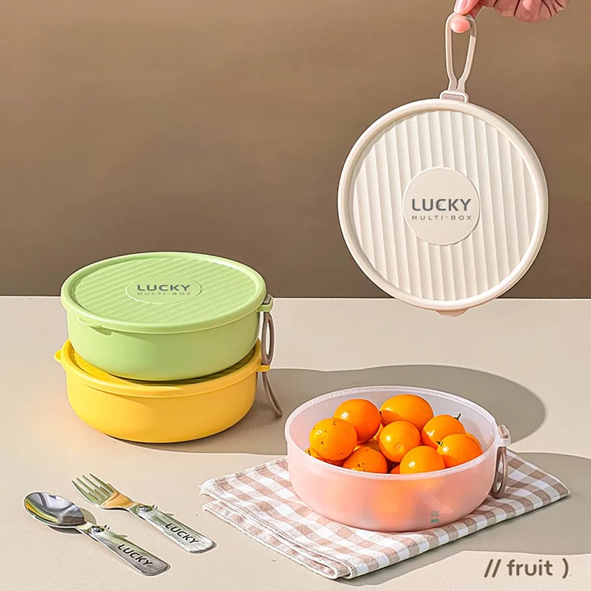 304 Stainless Steel Double-Layer Bento Lunch Box Detachable Portable Leak-proof Food Container For Kids Students Microwave Safe