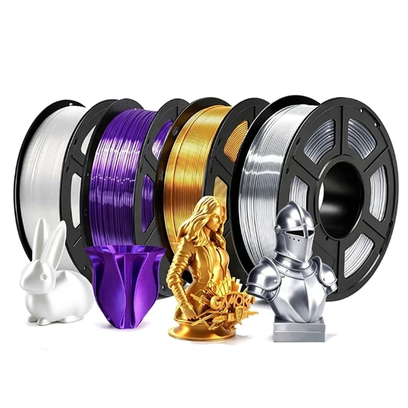 1.75mm pla Filament 250g Silk White, purple, silk gold 3d printer filament pla silk silver 3D Printing Material 250gx4