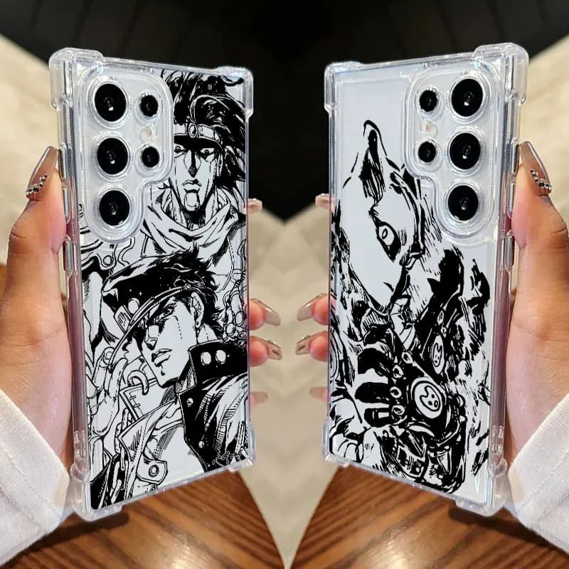 JOJO Kujo Jotaro Anime Clear Phone Case For Samsung Galaxy S26 S25 S24 Ultra S23 S22 Plus S21 S20 FE 5G Shockproof Silicon Cover