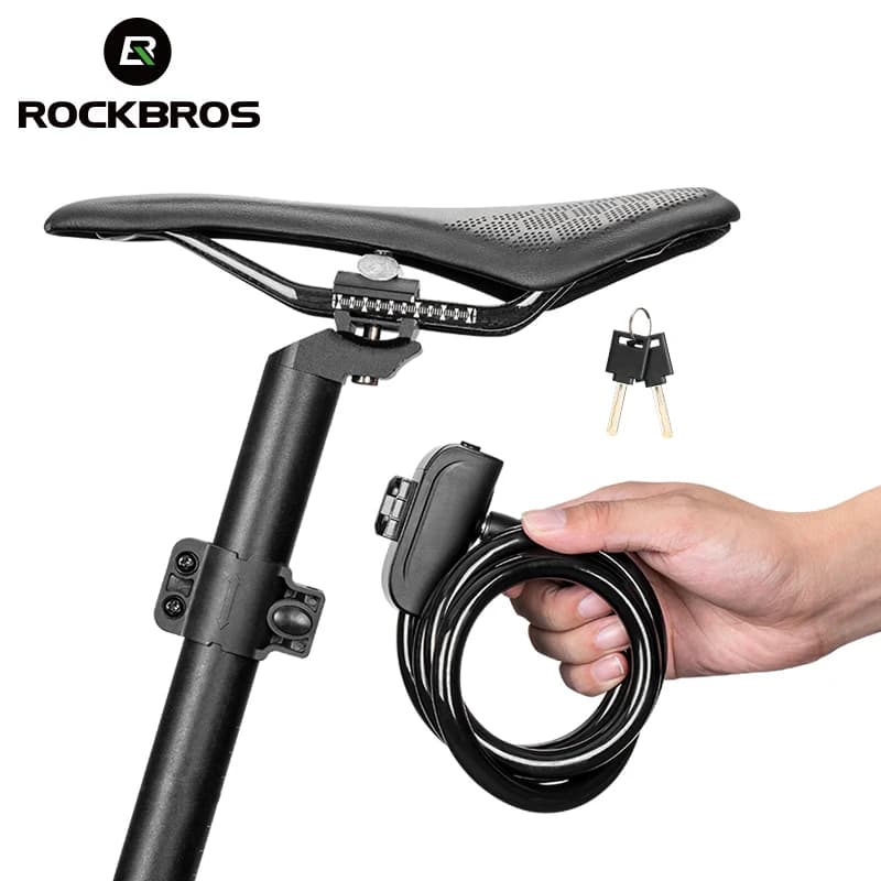 ROCKBROS lucchetto per bici antifurto lucchetto a catena in acciaio lucchetto ad anello per veicoli da moto MTB lucchetto a cavo per ciclismo su strada accessori per biciclette