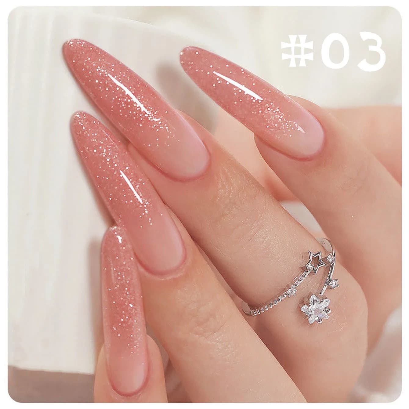 MIANEL 12ML 1PCS Smalto Gel Diamantato Rosa Nude Effetto Diamante Spezzato, Gel Unghie Effetto Diamante Trasparente Effetto Ghiaccio per Unghie Carine e Sbiancanti