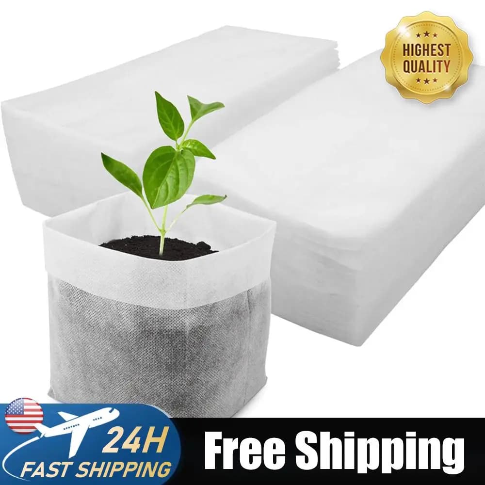 500 Garden Plant Growing Bags in Nonwoven Fabric, Breathable Bags for Seed and Plant Vivary, for Growing Flowers and Vegetables