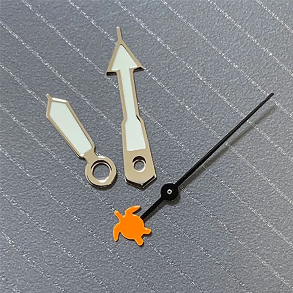 Lancette per Orologio a Forma di Freccia/Spada, Luminose Verdi, Secondi a Forma di Tartaruga/Pesce, 12.5*12.5*8.5MM per Movimento Automatico NH35/NH36/4R/7S