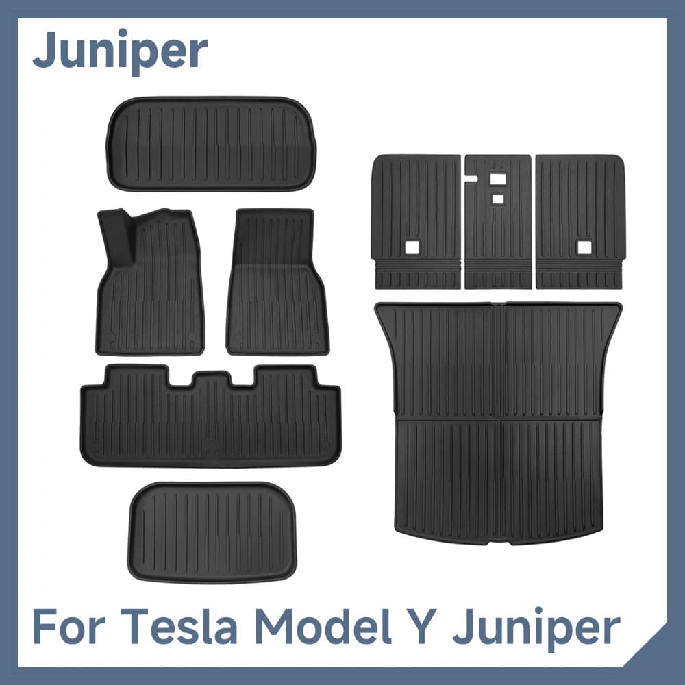 Floor Mats for Tesla Model Y Juniper 2025-2026 Accessories Anti-Slip Waterproof Cargo Liner Luggage TPE Mat for Model Y Juniper