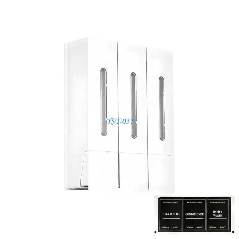 E15A Elegante dispenser sapone liquido per bagno, stile pompa, montaggio a parete, design salvaspazio