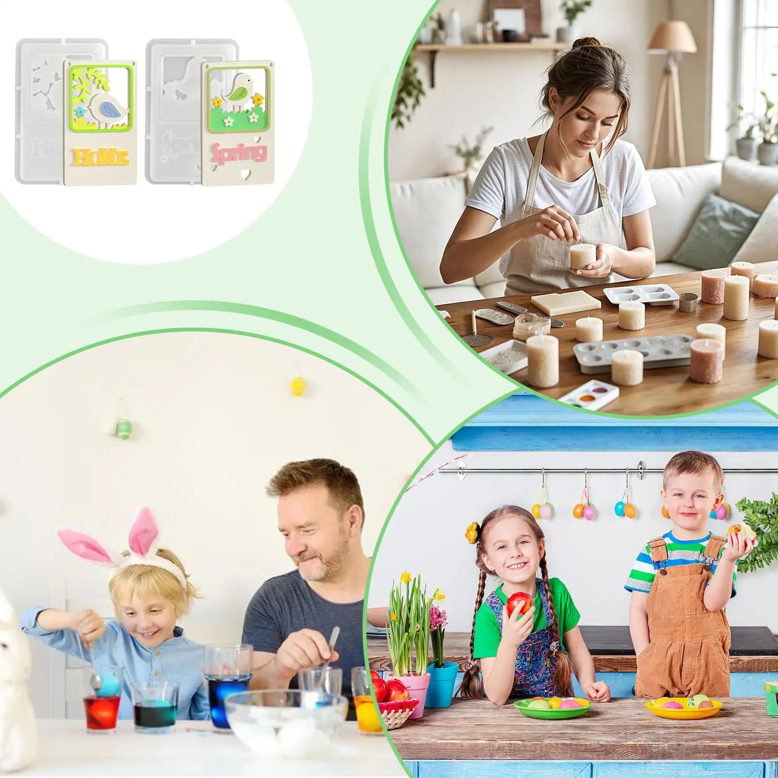 Silicone Candle Molds Easy Release Easter Craft Tool Cute Easter Mold For Family Friends Students Men Women Easter Birthday