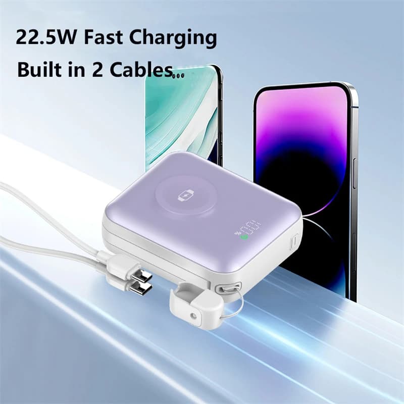 10000mAh Magnetic Wireless Charger Power Bank for Apple Watch Portable Charger External Battery 22.5W Fast Powerbank for iPhone