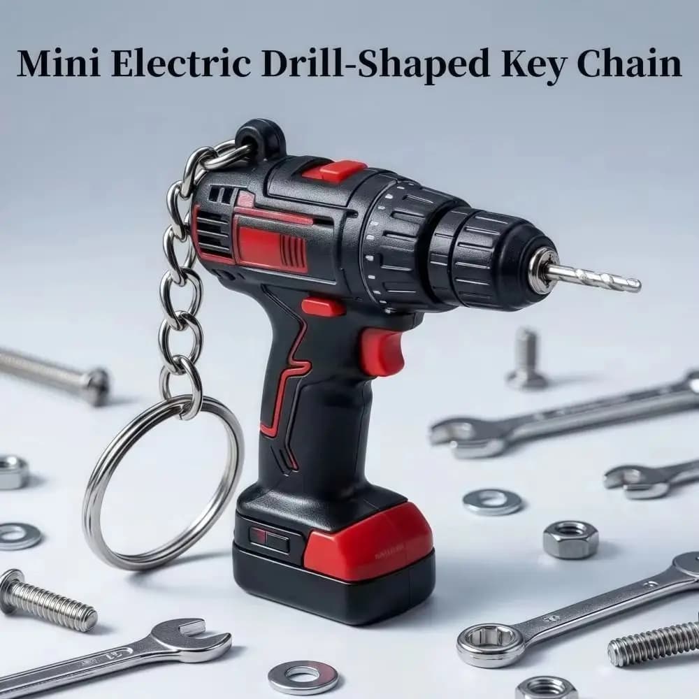 Lifelike Electric Drill Key Chain PVC Lightweight Drill Key Ring Electric Drill Shape Mini Size Mini Electric Drill Keychain
