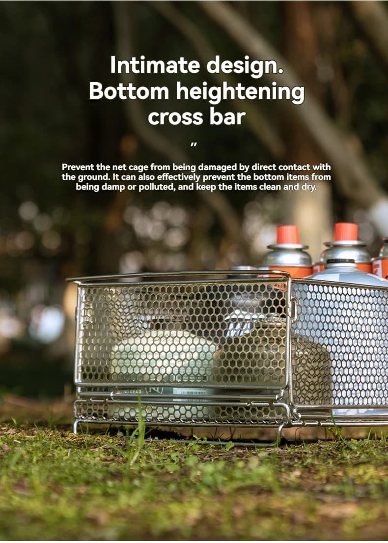 CAMPINGMOON CK-24BF Open Network Folding Basket for Camping and Home, IGT Container for Single Storage